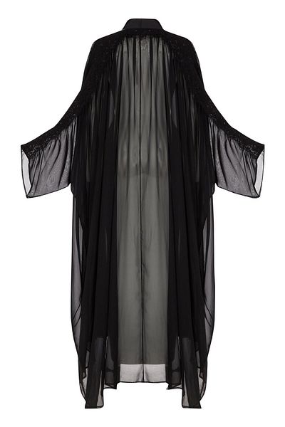 Nuum Design Lace Detailed Chiffon Abaya