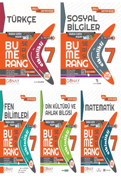 Günay Yayınları GÜNAY YAYINLARI 7. SINIF BUMERANG ETKİNLİKLİ AKILLI KİTAP 5'L...