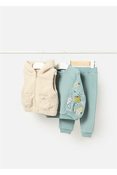 MAYORAL طقم بدلة رياضية للفتيات الصغيرات باللون الأخضر - مع سترة 2826