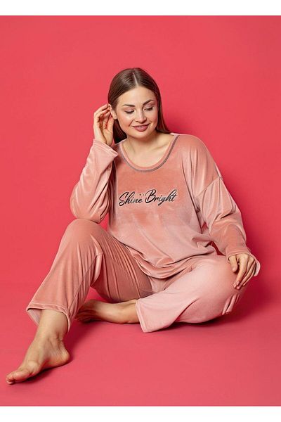 CALİA Set pijamale oversize damă din catifea NOUL SEZON