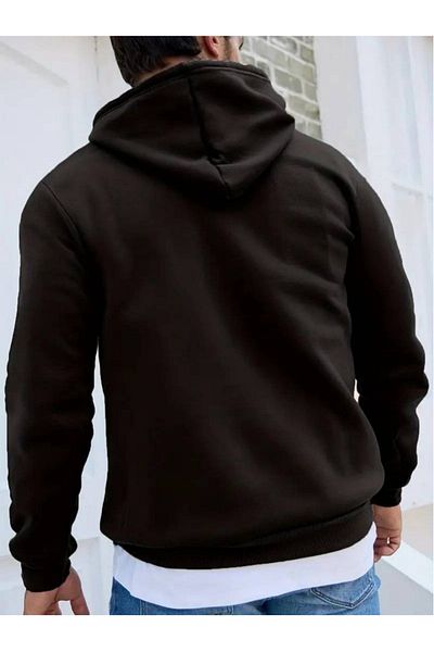 HIRSCH Focus Printed Black Hooded Sweatshirt