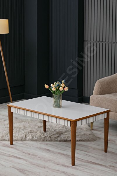 FAYMEND Luna Beyaz Lüx Ahşap Orta Sehpa