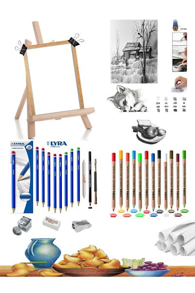 GLANCE 25x35 Graduated Lead and Duralite Pen and Easel Set