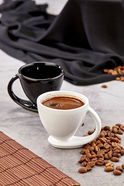 Babion طقم فينومين لشخصين - فنجان قهوة أبيض وأسود