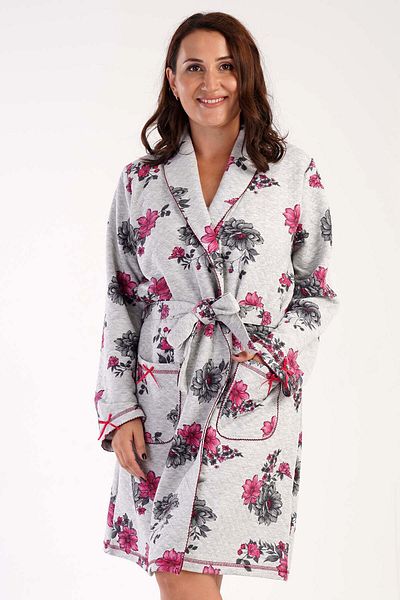 VİENETTA Γυναικείο φόρεμα Kapitone Plus Size - Σαλιάρα γιακά, Μακρύ μανίκι, Κοντό - 303105