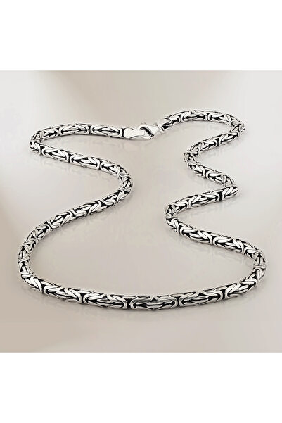 Vien Erkek Gümüş Zincir Kolye Yuvarlak Kral (4.5 mm)