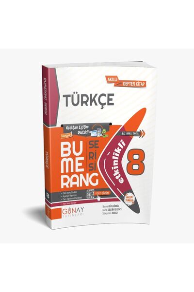 Günay Yayınları 8. Sınıf Bumerang Türkçe Etkinlikli Akıllı Kitap 2024-2025 Ye...
