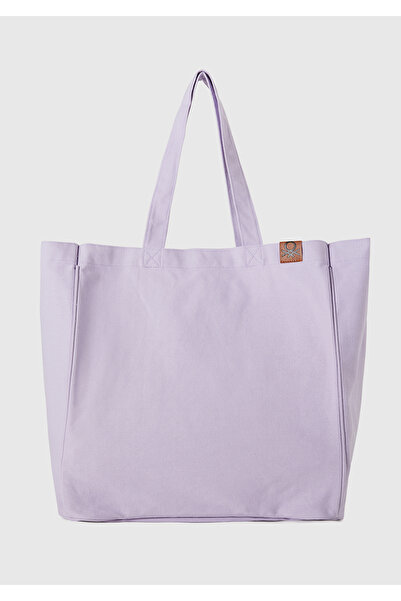 United Colors of Benetton Geantă tote de damă, de culoare uni, cu logo liliac