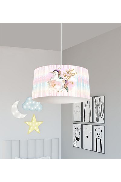 BAMBAŞKA MODA BABY AND KIDS ROOM Starry Unicorn Patterned Chandelier