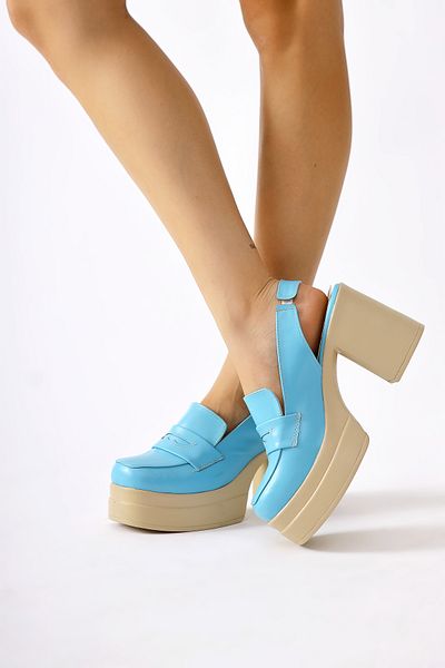 Limoya Pantofi casual de damă cu toc cu platformă Neval Blue