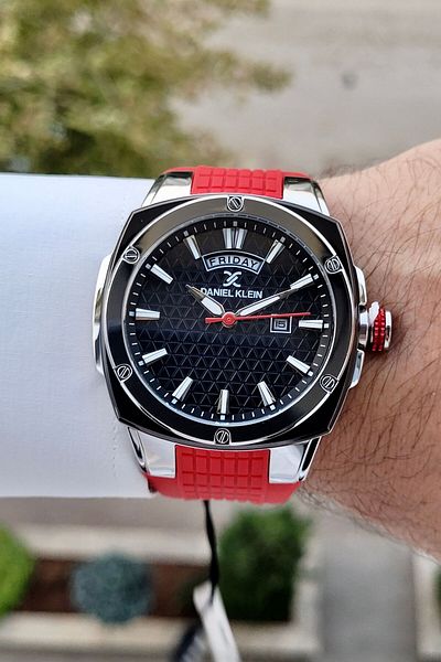 Daniel Klein Men's Wristwatch - Red Color, Gift Packed, Indoor Indicators Active