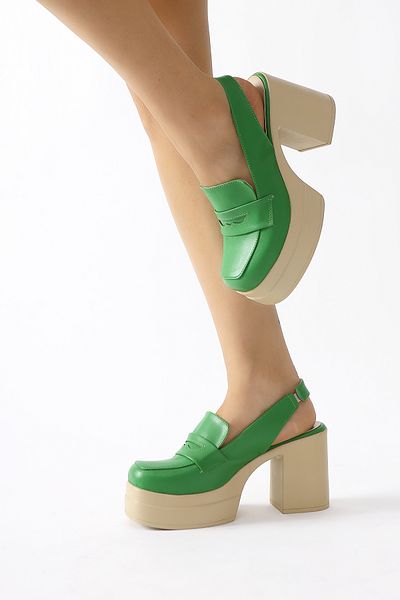 Limoya Pantofi casual de damă Neval Green Platform Toc decoltat