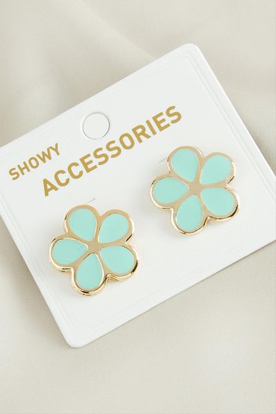 Bijuteri Net New Season Enamel Daisy Earrings
