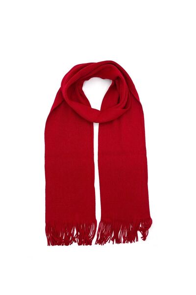 nazipek Kırmızı Renk Taylor Pamuklu Örme Atkı Kaşkol 190 Cm