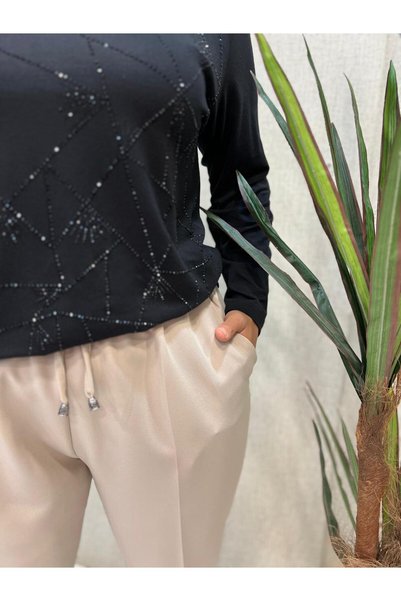 Butik büyük beden Double Lycra Trousers