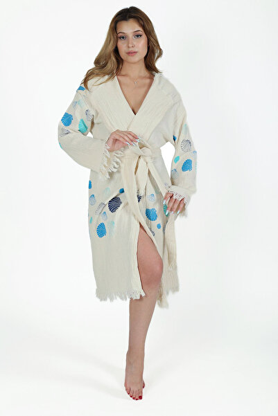 REİNA TEKS 1 bucată muselină bumbac plajă scoici model unisex kimono caftan