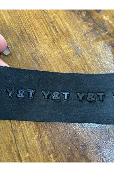 Gönülden Tasarım 1 metru de panglică neagră cu litere în relief Accesoriu pentru îmbrăcăminte