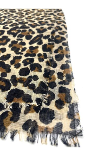 nazipek Λεοπάρ μοτίβο βαμβακερό κασκόλ γραφής 100x100cm