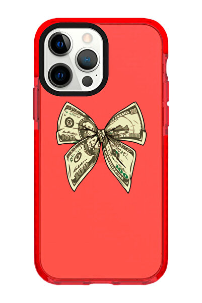 shoptocase Iphone 13 PRO MAX Uyumlu Dolar Kurdele Desenli Kenar Korumalı Impa...
