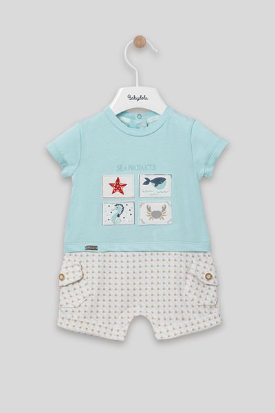 Babydola Sea Animals Printed Unisex Holiday Jumpsuit 12699