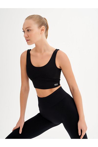 qlu Infinity Collection Women's Black Seamless/seamless Scrunch Tights