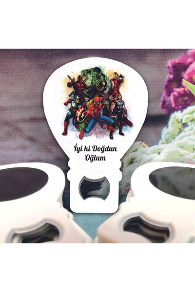 Ege ajans 10 Avengers Balloon Openers - with Card and Gelatin
