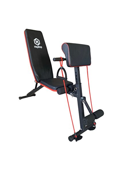 HEPİTOP Hepitop Mekik Sehpası Ayarlanabilir Sırt Desteği, Direnç Lastiği, Çok Amaçlı Egzersiz Bench Sehpası