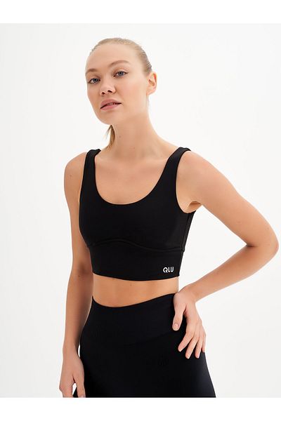qlu Infinity Collection Women's Black Stitched Bra/sports Bra