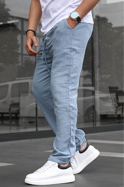 Madmext Pánské základní kalhoty Indigo Muslin Fabric 6507