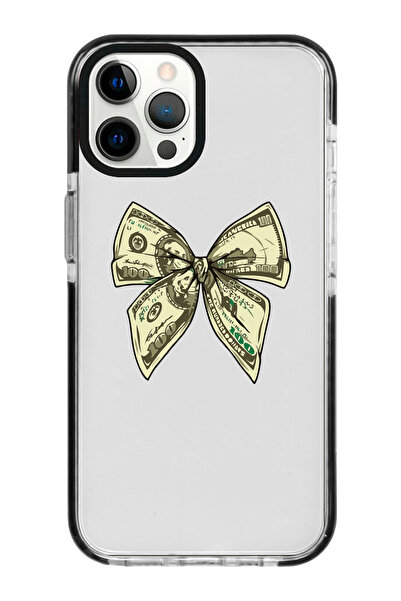 shoptocase Iphone 12/12PRO Uyumlu Dolar Kurdele Desenli Kenar Korumalı Impact...