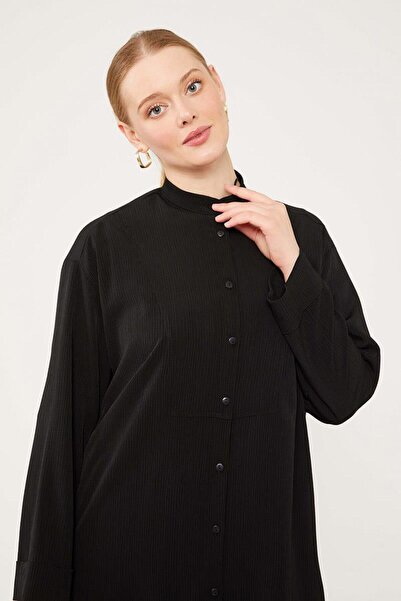 Levidor Pleated Fabric Black Judge Collar Double Set