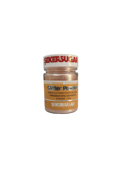 ŞEKER & SUGAR ŞEKER SUGAR GLİTTER POWDER YENİLEBİLİR SİMLİ TURUNCU TOZ GIDA B...