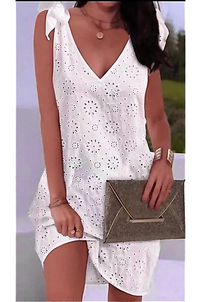 CNG MODA Embroidery Detailed Summer Dress - Lined