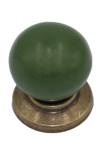 Porcellana Perla Porcelain Handle Cabinet Drawer Furniture Kitchen Child Handle Ruby Button-Matte Green-Antique Yellow-Stk1121