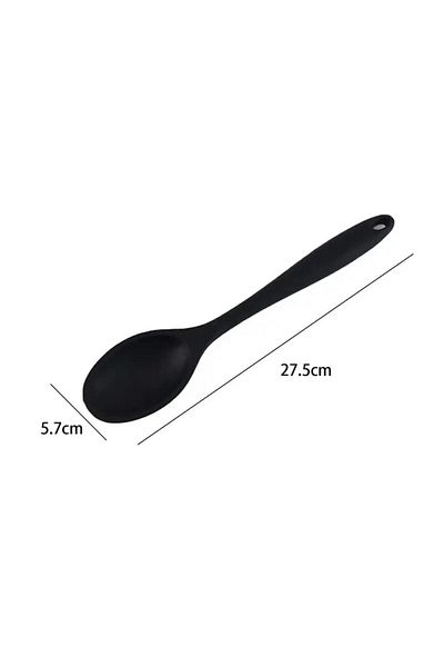 YDGR 1 Piece Large Size Black Fireproof Silicone Spoon Set