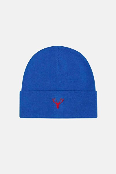 WWF Market Geyik Düz Örgü Bere - Saks Mavisi