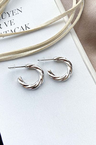 roshel Anti-Tarnish Steel Hoop Earrings with 2 Different Color Options