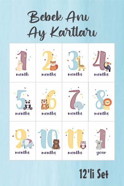 neşeli günlerim Card de memorie pentru ședințe foto lunare pentru bebeluși (p...