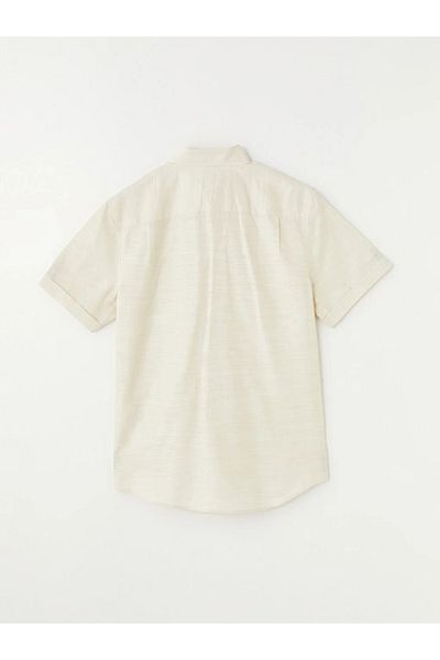LC Waikiki Lcwaikiki Classic Regular Fit Short Sleeve Linen Blend Men's Shirt