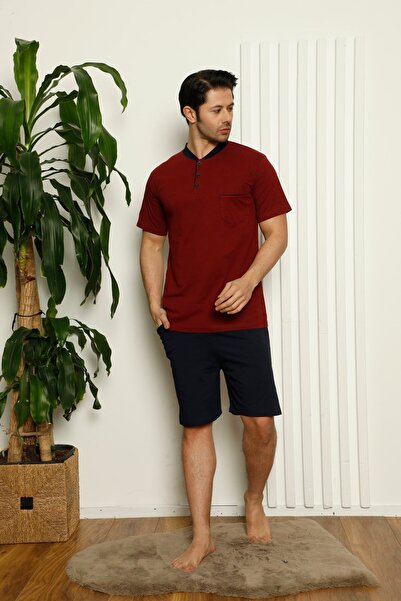 Modella Life Erkek Kısa Kollu Ve Cepli Çeyizlik 3'lü Pijama Takım (KUTUSUZ) 2387