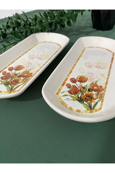 VENÜS HOME DECORATION خمر توليب - 2 طبق إفطار بيضاوي
