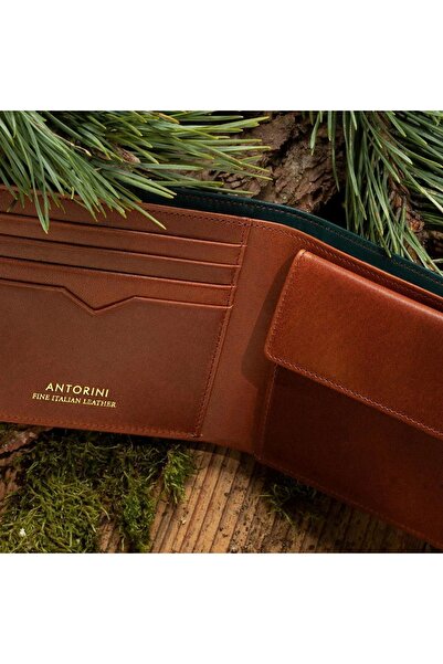 ANTORINI Ανδρικό πορτοφόλι Berluti από γνήσιο δέρμα με τσέπη για νομίσματα Made in Italy - Θήκη για κάρτες