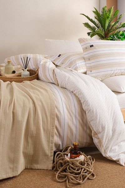 İyi Geceler İstanbul Blue Marine Double Pique Set - with Duvet Cover