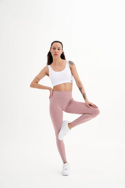 qlu Infinity Collection Women's Dried Rose Seamless/seamless Scrunch Tights