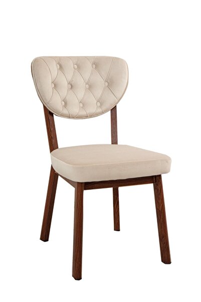 Butik Myforest Bella (2 ADET) Ceviz Metal Sandalye