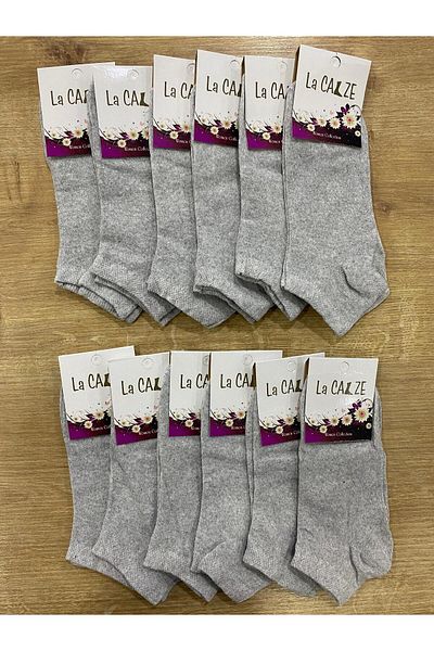 Edacan Economical Unisex Ankle Booties Socks - Solid Color, 12 PCS