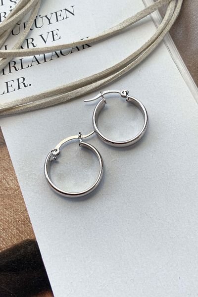 roshel Anti-Tarnish Steel Hoop Earrings For 2 Different Color Options