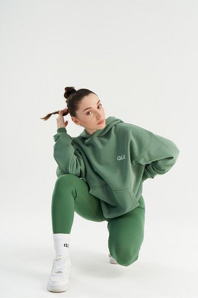 qlu Infinity Collection Unisex Πράσινη κουκούλα Oversize