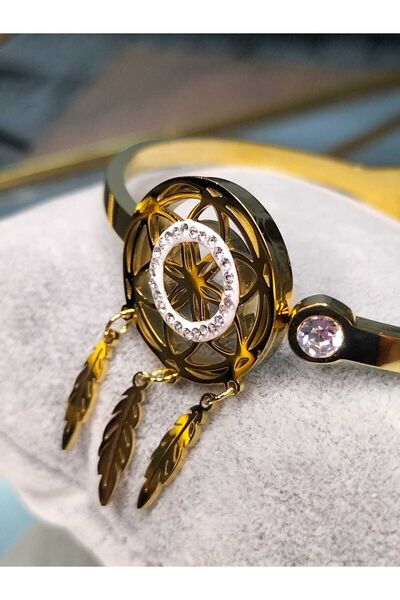 ZD JEWELRY سوار نسائي من الفولاذ المقاوم للصدأ 316 لتر دريم كاتشر بحجر الزركو...