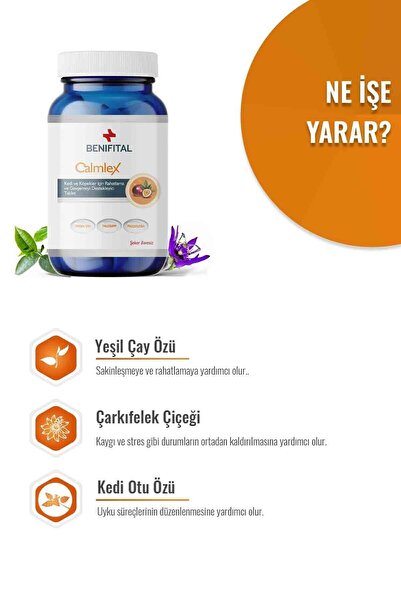 Benifital Calmlex Antistres Tablet Kediler Ve Köpekler Için Sakinleştirici Ve Rahatlatıcı Antistres Tablet